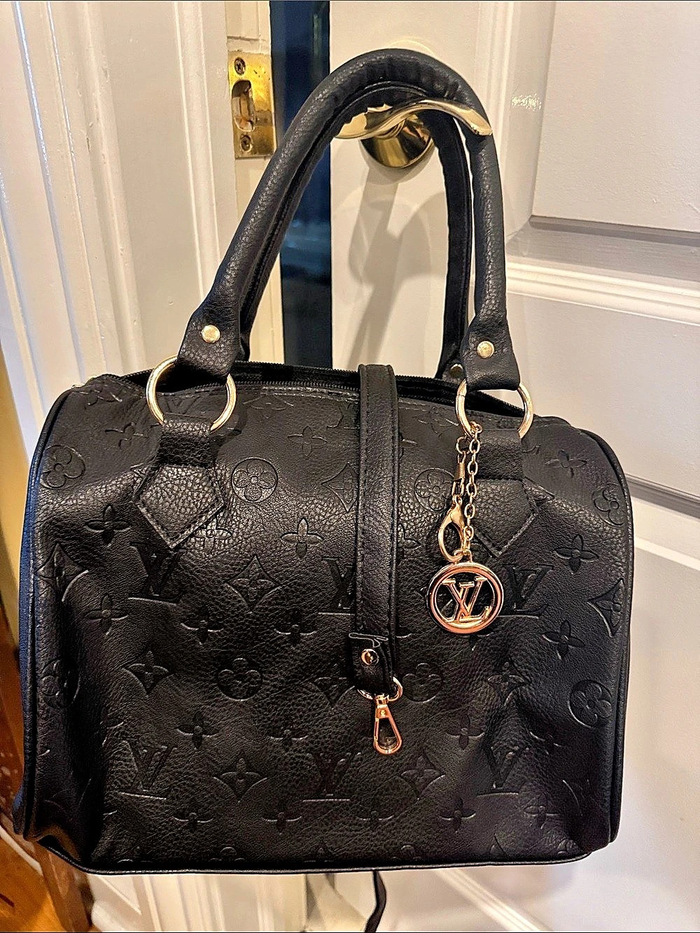 FAUX Black SPEEDY large size NWT All black has shoulder strap